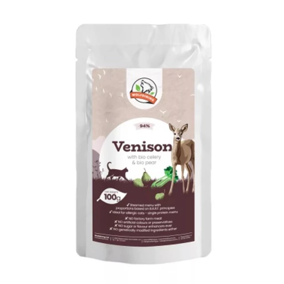 Farkaskonyha őz párolt menü macskáknak 100 g