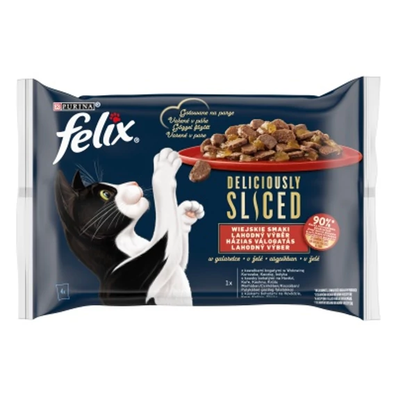 Felix Deliciously Sliced házias válogatás aszpikban 4 x 80 g
