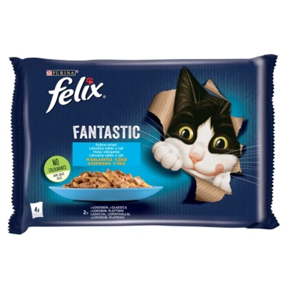 Felix Fantastic Halas Válogatás lazaccal, lepényhallal 4 x 85 g