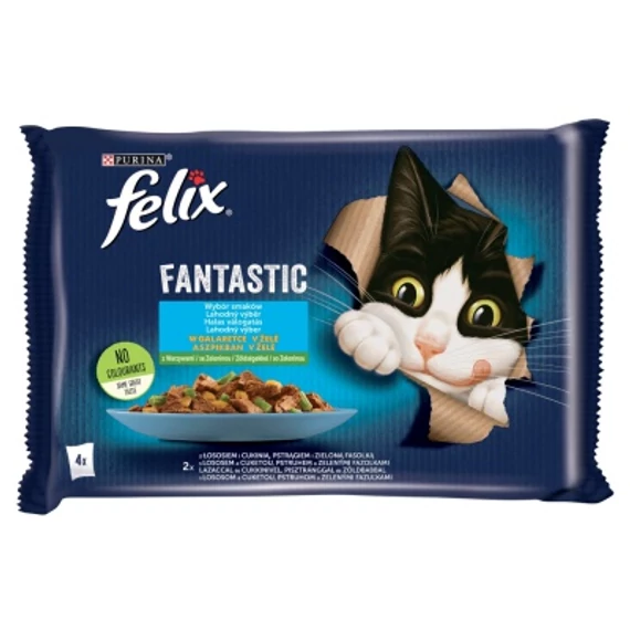 Felix Fantastic Halas Válogatás lazaccal, pisztránggal és zöldségekkel 4 x 85 g