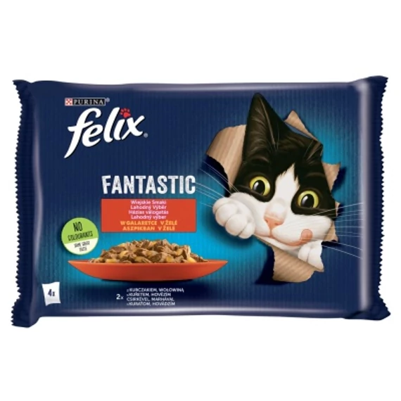 Felix Fantastic Házias Válogatás csirkével, marhával 4 x 85 g