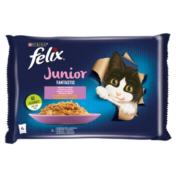Felix Fantastic Junior Vegyes Válogatás csirkével, lazaccal 4 x 85 g