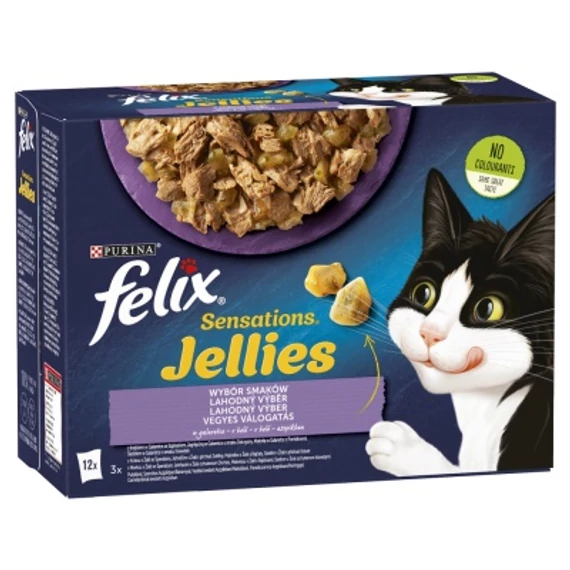 Felix Sensations Jellies Vegyes Válogatás pulykával, báránnyal, makrélával, heringgel 12 x 85 g