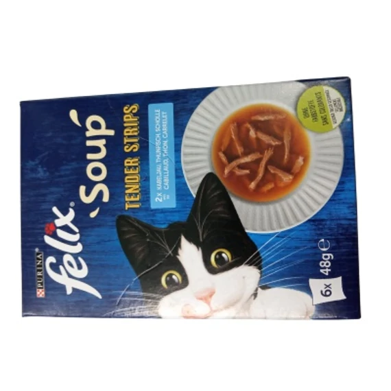 Felix Soup Tender Stripes Halas Válogatás 6 x 48 g