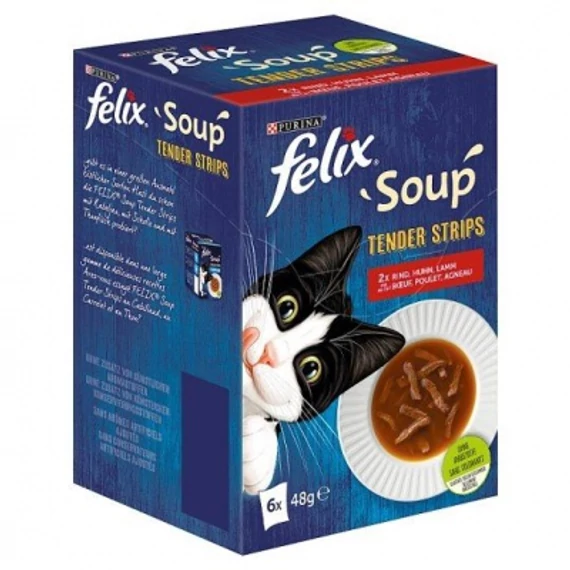Felix Soup Tender Stripes Házias Válogatás 6 x 48 g