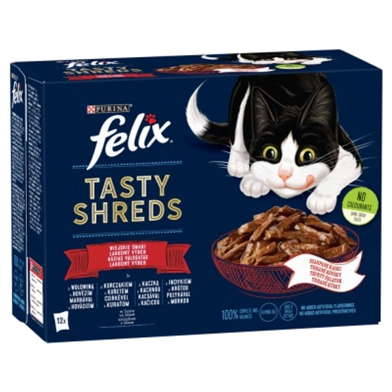 Felix Tasty Shreds házias válogatás szószban 12 x 80 g