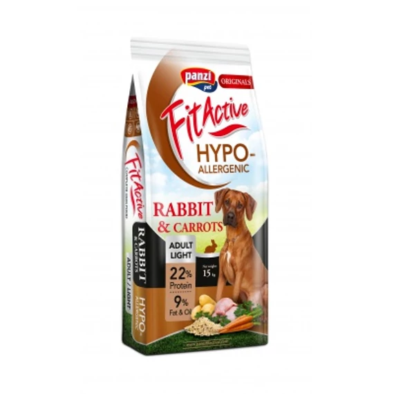 FitActive Originals hipoallergén táp felnőtt kutyák számára nyúl és répa ízesítéssel 15 kg