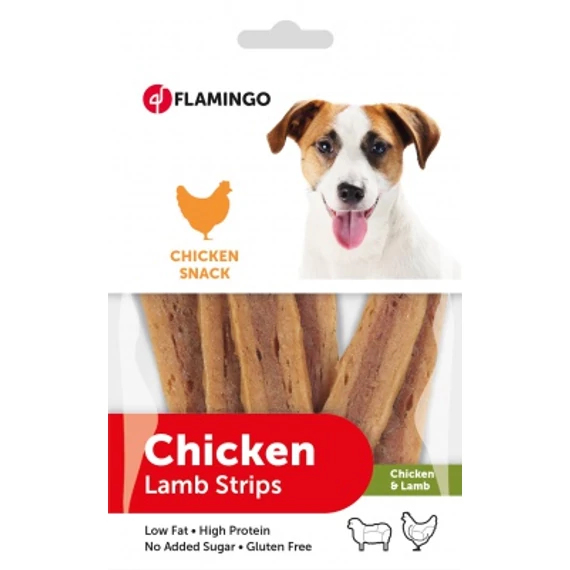 Flamingo Chicken Snack - csirkés és bárányos csíkok 85 g