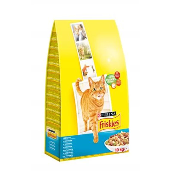 Friskies száraz macskaeledel - lazaccal és hozzáadott zöldségekkel 10 kg