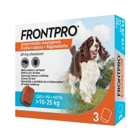 FRONTPRO RÁGÓTABLETTA KUTYA M/10-25KG/ 3 tabletta
