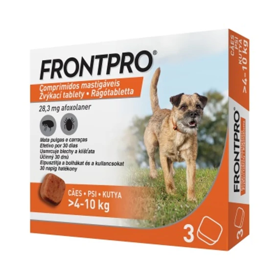 FRONTPRO RÁGÓTABLETTA KUTYA S /4-10KG/ 3 tabletta