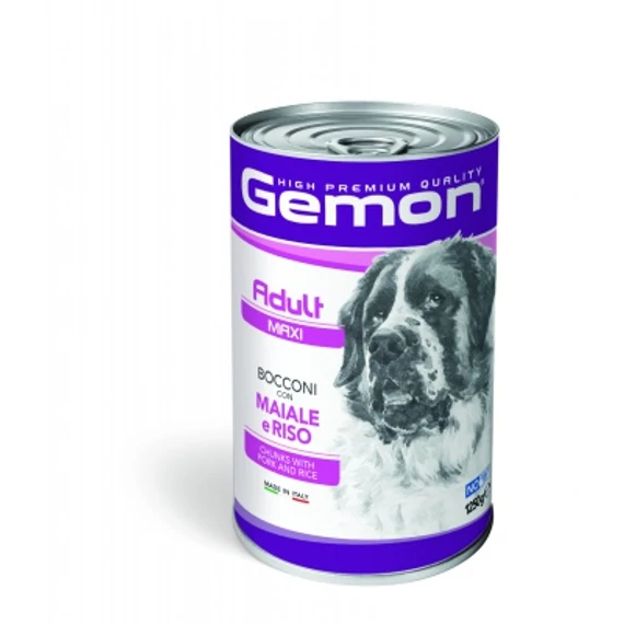 Gemon Maxi Adult kutyakonzerv - sertés, rizs 1250 g