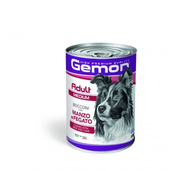 Gemon Medium Adult kutyakonzerv - marha, máj 415 g