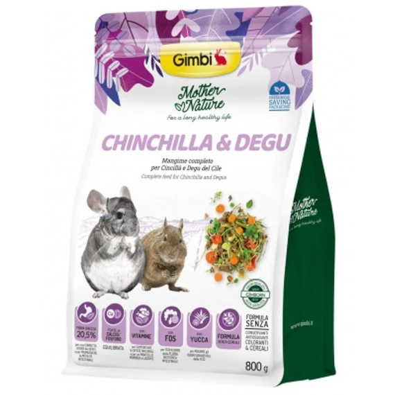 Gimbi Mother Nature Chinchilla & Degu - állateledel csincsillák és deguk számára 800 g