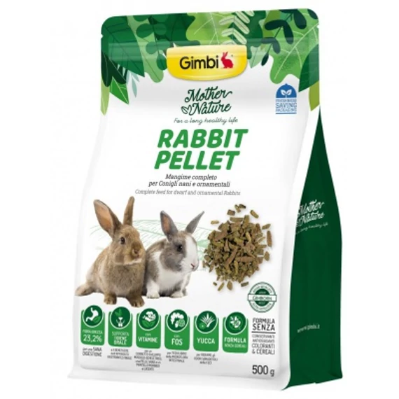 Gimbi Mother Nature Rabbit Pelllet - állateledel nyulak számára 500 g