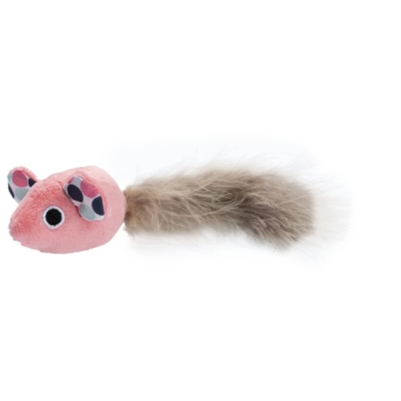 GimCat plüss játék macskamentával - egér tollakkal 1 db