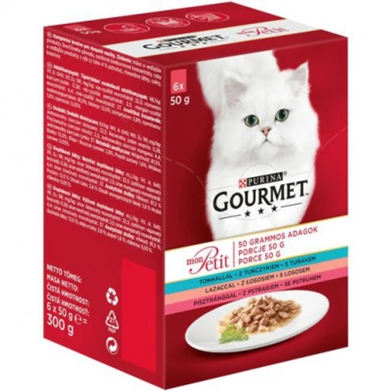 Gourmet Mon Petit nedves macskaeledel - halas 6 x 50 g