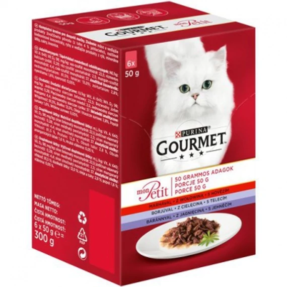 Gourmet Mon Petit nedves macskaeledel - húsos 6 x 50 g