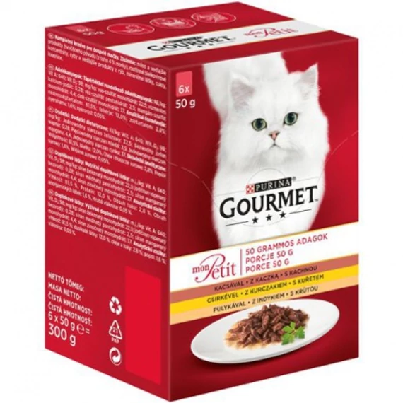 Gourmet Mon Petit nedves macskaeledel - szárnyas 6 x 50 g