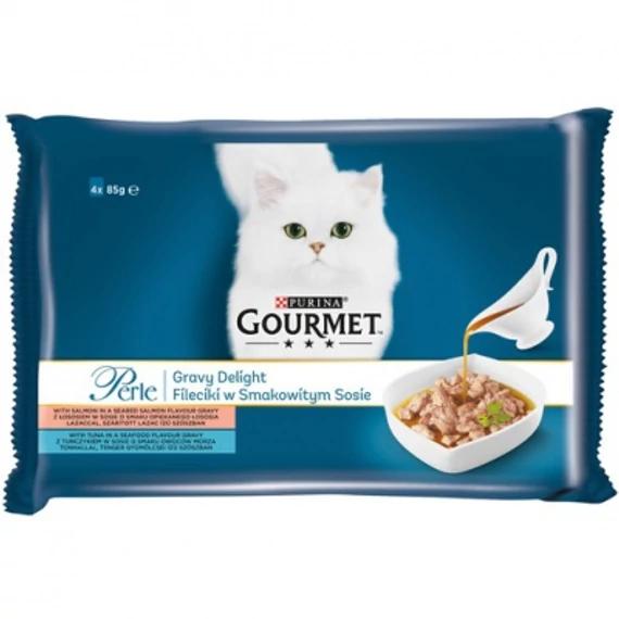 Gourmet Perle Gravy Delight lazac és tonhal 4 x 85 g