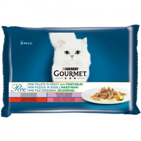 Gourmet Perle Mini Filé szószban zöldséggel 4 x 85 g