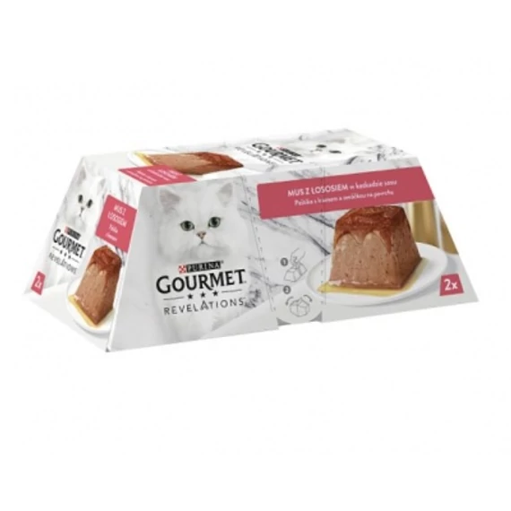 Gourmet Revelations pástétom lazaccal szósszal nedves macskaeledel 2 x 57 g