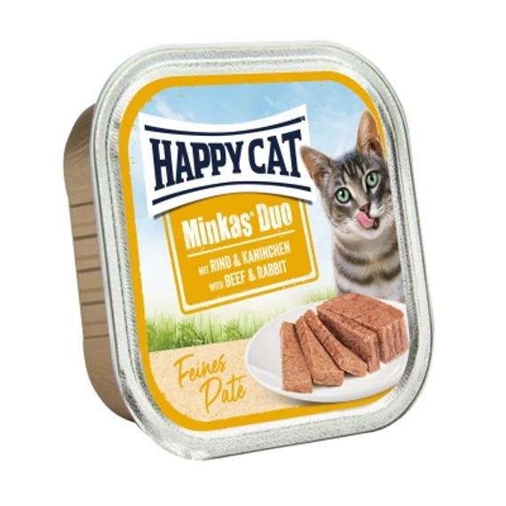 Happy Cat Minkas Duo - marha és nyúl pástétom 16 x 100 g