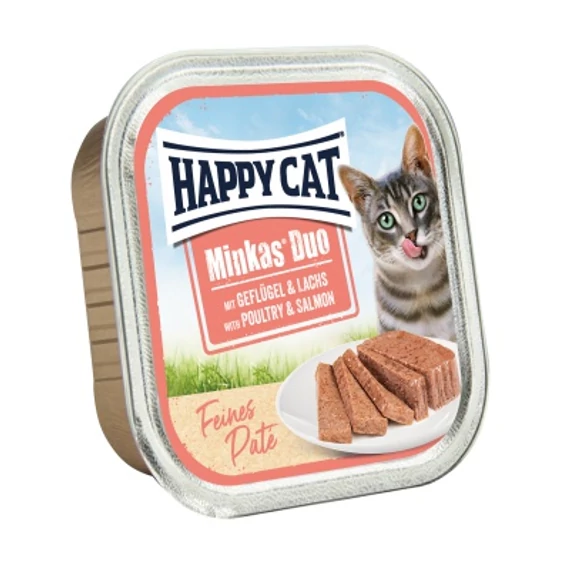 Happy Cat Minkas Duo - szárnyas és lazac pástétom 16 x 100 g