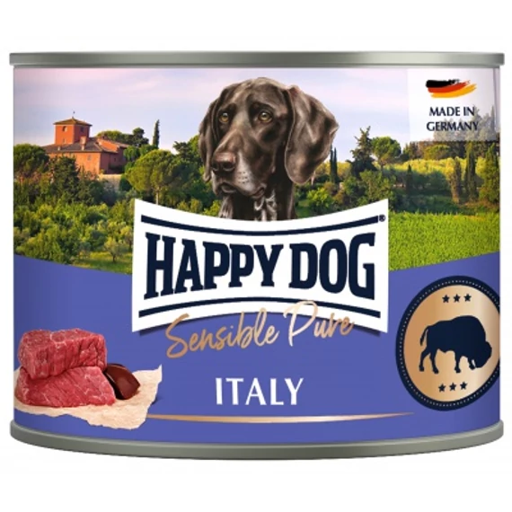 Happy Dog pur konzerv bivaly ízesítésű nedves állateledel felnőtt kutyák számára 6x200 g 1 kg