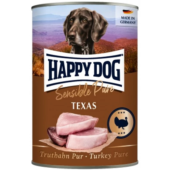 Happy Dog pur konzerv pulyka ízesítésű nedves állateledel felnőtt kutyák számára 6X400 g 400 g