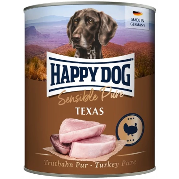 Happy Dog pur konzerv pulyka ízesítésű nedves állateledel felnőtt kutyák számára 6X800 g 400 g