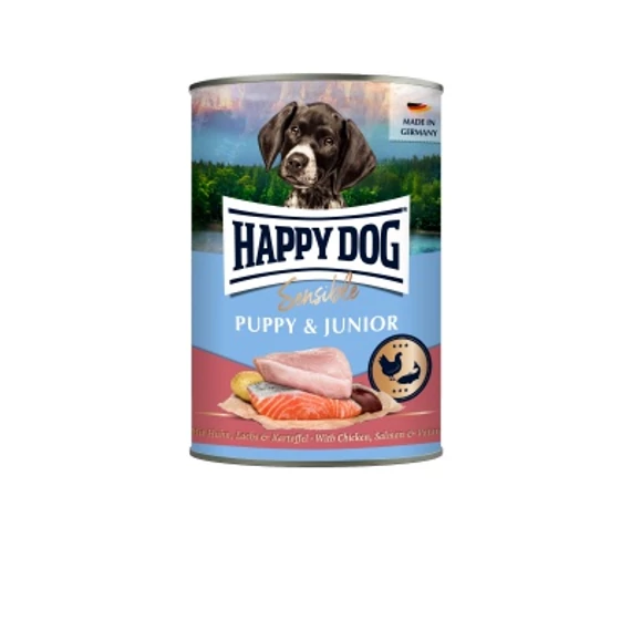 Happy Dog Supreme Sensible Puppy & Junior konzerv - csirke, lazac és burgonya 400 g