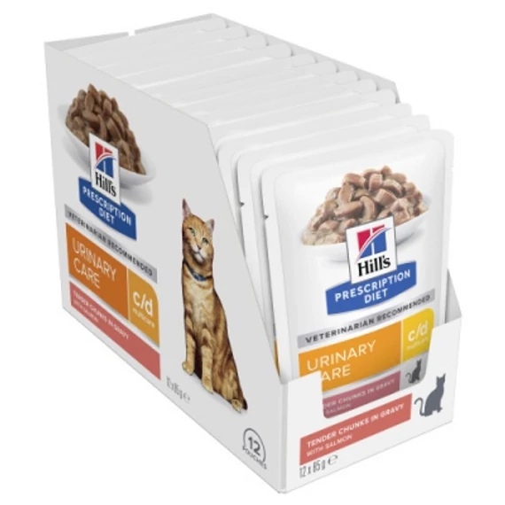 Hill's Prescription Diet™ c/d™ Multicare nedves macskatáp, lazac 12 x 85 g