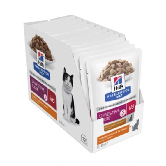 Hill's Prescription Diet i/d Digestive Care macskatáp - alutasakos 12 x 85 g