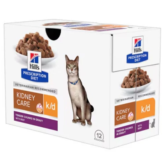 Hill's Prescription Diet™ k/d Kidney Care nedves macskatáp, marha 12 x 85 g