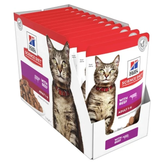 Hill's Science Plan Adult nedves macskatáp, marha 12 x 85 g