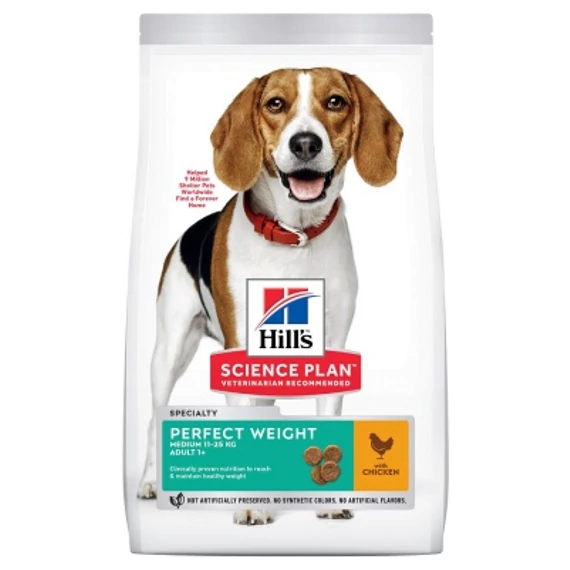 Hill's Science Plan Adult Perfect Weight Medium száraz kutyatáp 12 kg