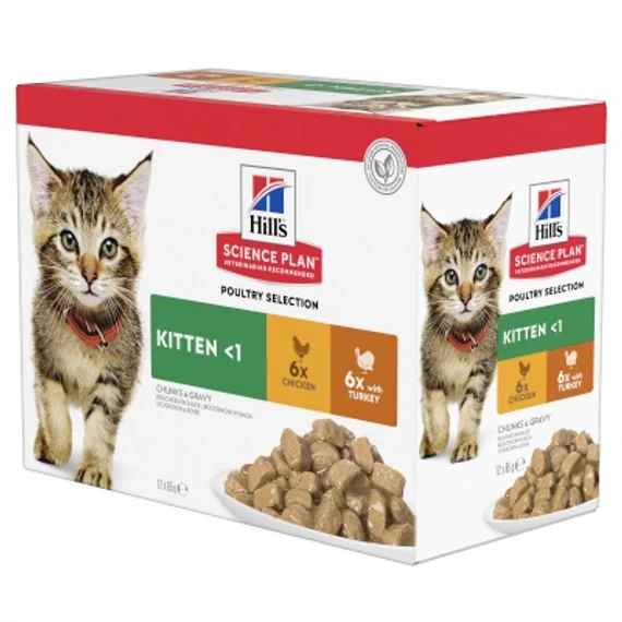 Hill's Science Plan Kitten nedves macskatáp, csirke-pulyka 12 x 85 g