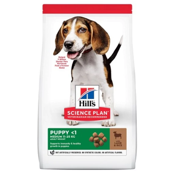 Hill's Science Plan Puppy Medium száraz kutyatáp, bárány és rizs 2.5 kg