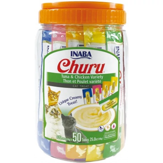 Inaba Cat Churu Püré - tonhal és csirke mix 50 db 50 x 14 g