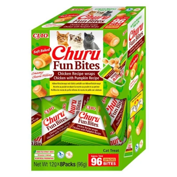Inaba Cat Fun Bites Wrap - csirke-tök 8 x 12 g