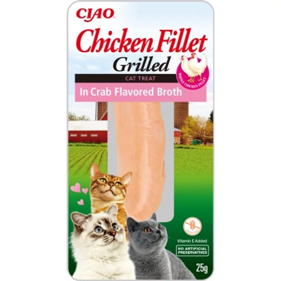 Inaba Cat Grilled Chicken Fillet - rák ízesítésű húslevesbe mártva 25 g