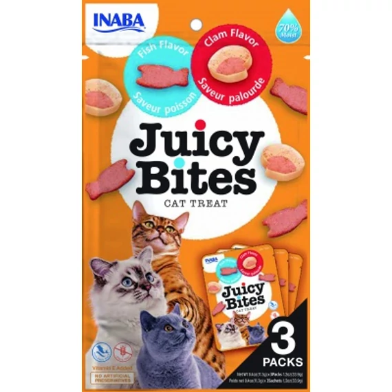 Inaba Cat Juicy Bites - hal és kagyló 3 x 11.3 g
