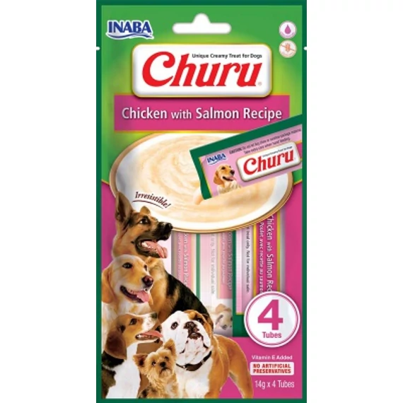 Inaba Dog Churu Püré - csirke-lazac 4 x 14 g