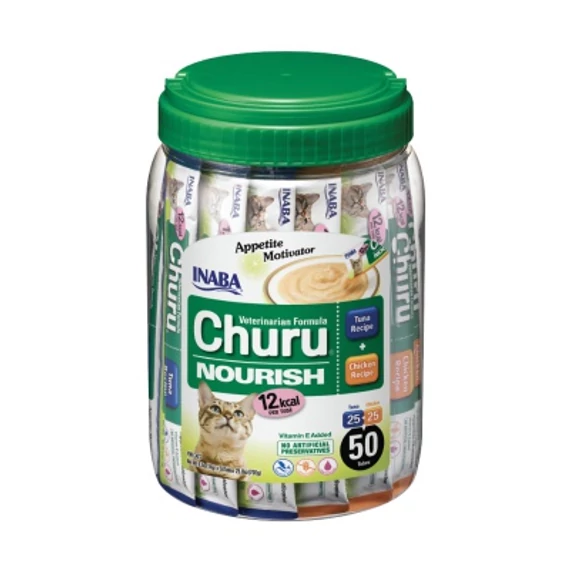 Inaba Vet Churu jutalomfalatok macskák részére tonhallal, csirkével, krémes textúrával 25P 50 x 14 g