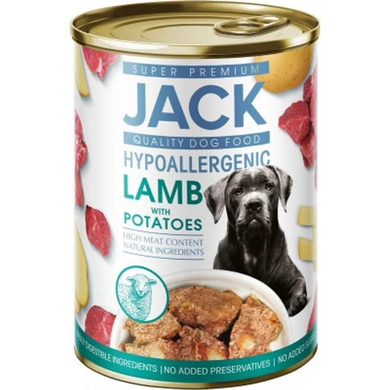Jack hipoallergén konzerv - pástétom bárányhússal és burgonyával 400 g