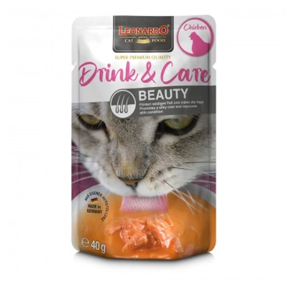 Leonardo Drink & Care Beauty Chicken - ital csirkehússal a bőr és a szőrzet egészségéért 40 g