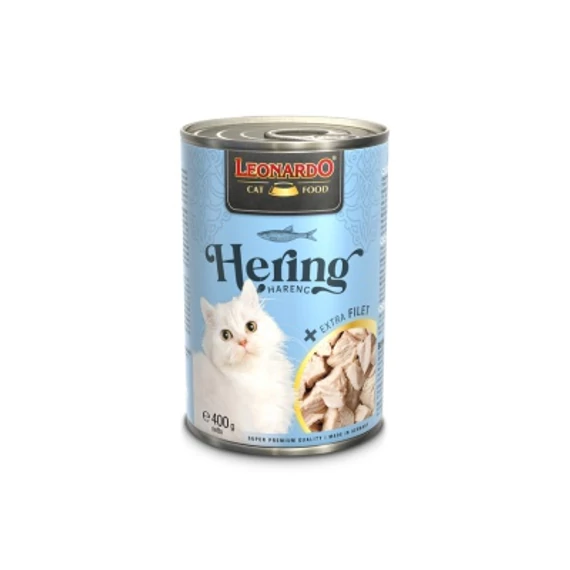 Leonardo hering + extra filé konzerv macskaeledel 400 g