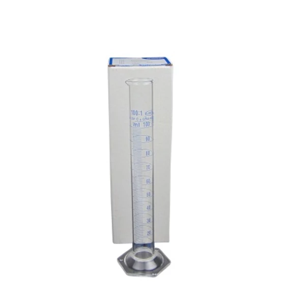 MÉRŐHENGER 100 ML ÜVEG ÜVEG TALPPAL 