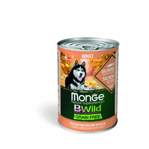 Monge BWild Grain Free Adult kutyakonzerv - lazac sütőtökkel és cukkinivel 400 g